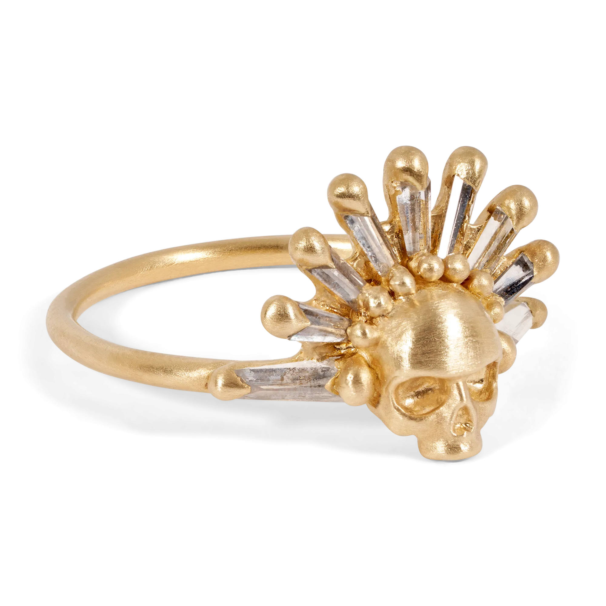 Diamond Ixchel Skull Ring - Size 7 - 11139