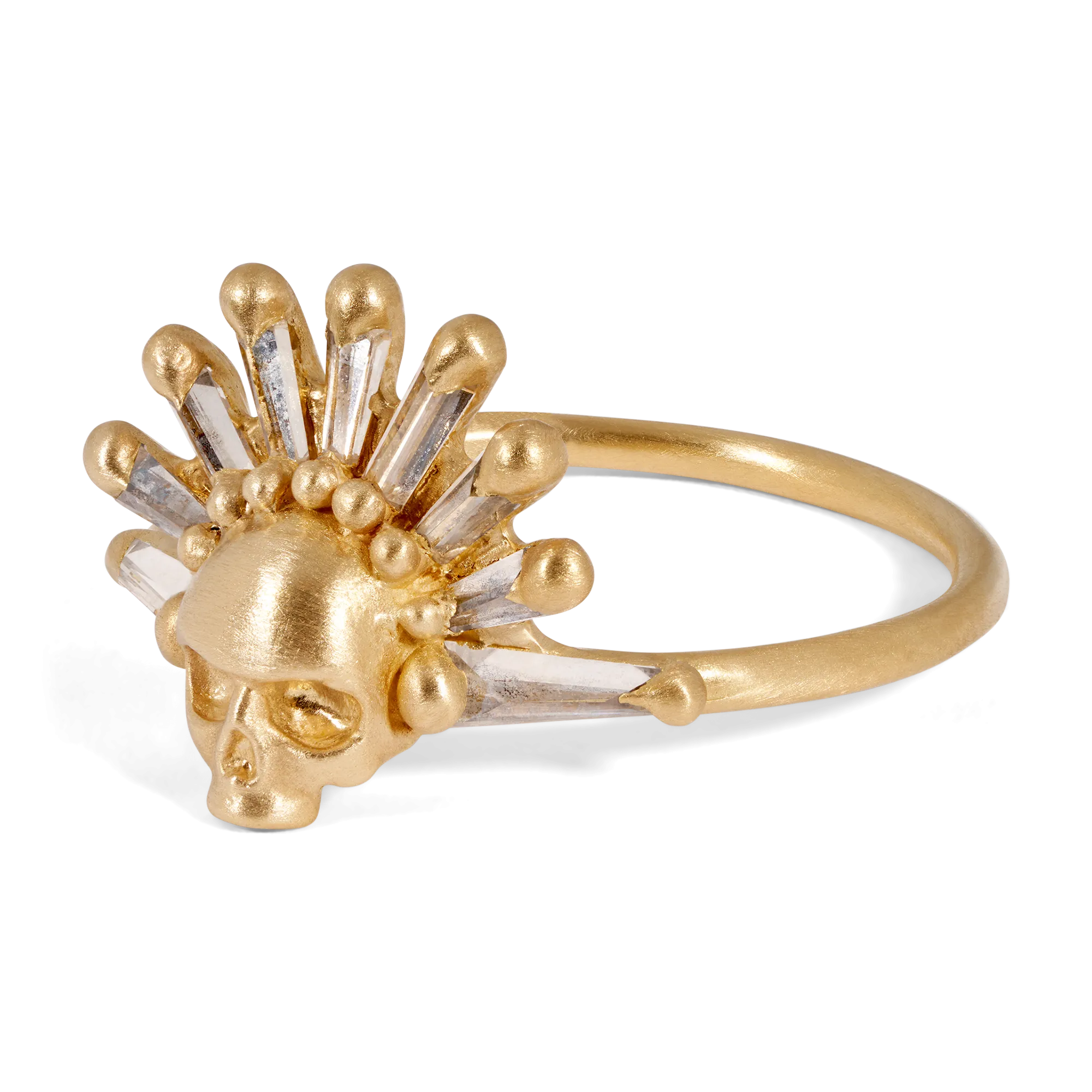 Diamond Ixchel Skull Ring - Size 7 - 11139