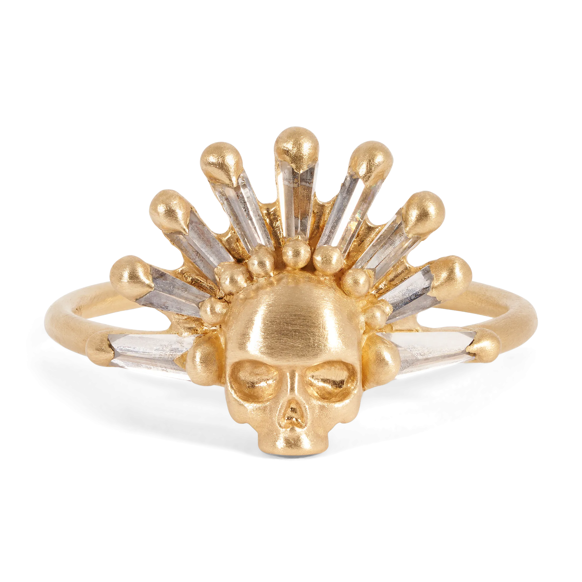 Diamond Ixchel Skull Ring - Size 7 - 11139