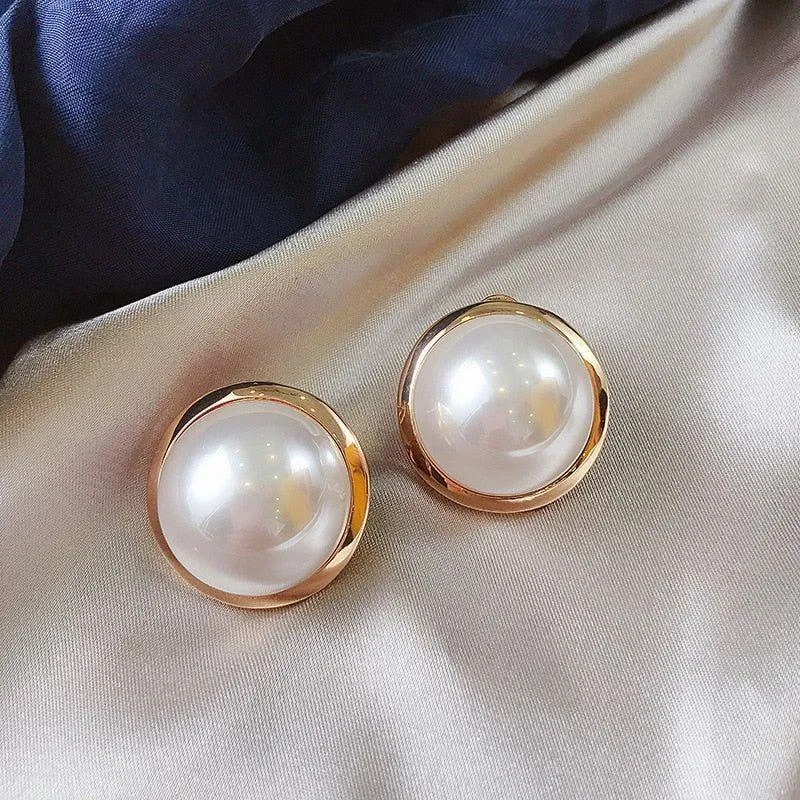 Earrings Charm Jewelry Big Round Simulated Pearl #ET103