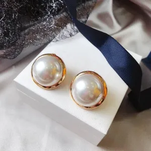 Earrings Charm Jewelry Big Round Simulated Pearl #ET103