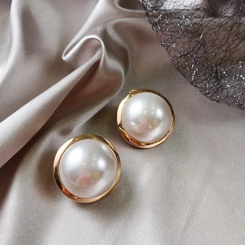 Earrings Charm Jewelry Big Round Simulated Pearl #ET103