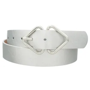 Edgy Mirrored Triangle Cracked PU Buckle Belt