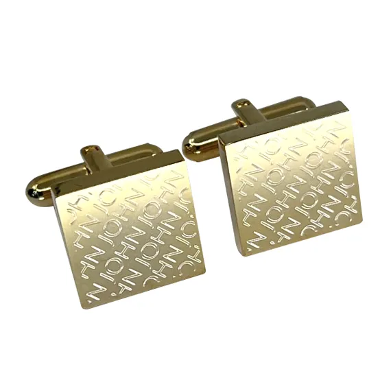 Engraved Diagonal Striped Gold Cuffs