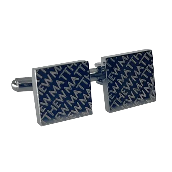 Engraved Diagonal Striped Gunmetal Cuffs