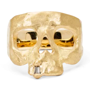 Extra Small Diamond Snaggletooth Skull Ring - Size 3 - 11084