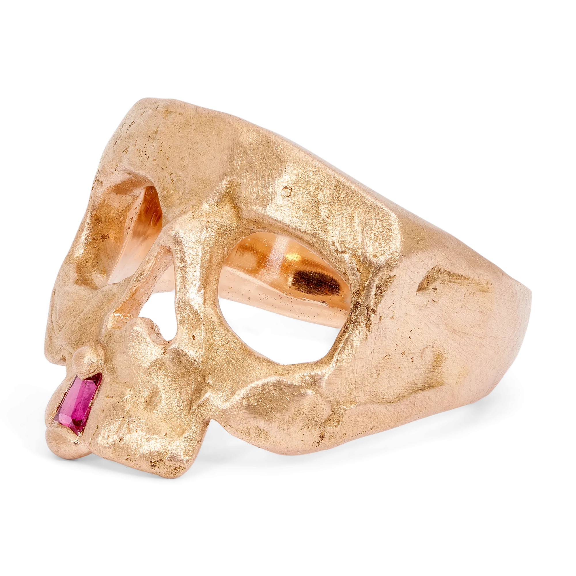 Extra Small Snaggletooth Skull Ring in Rose - Made to Order