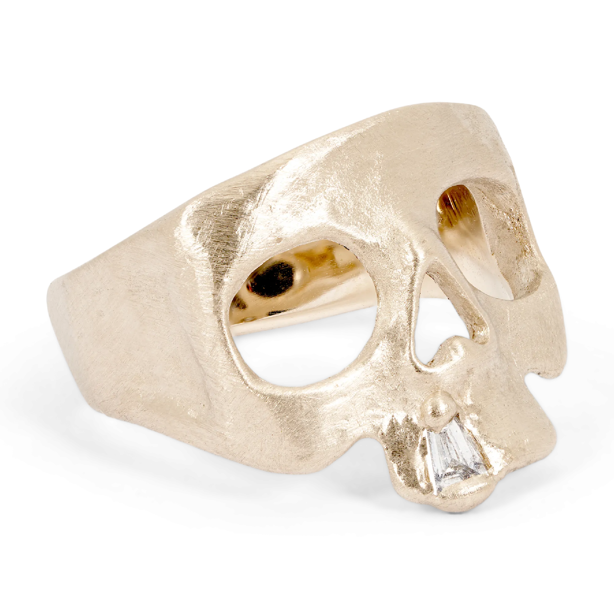 Extra Small Snaggletooth Skull Ring in White - Made to Order