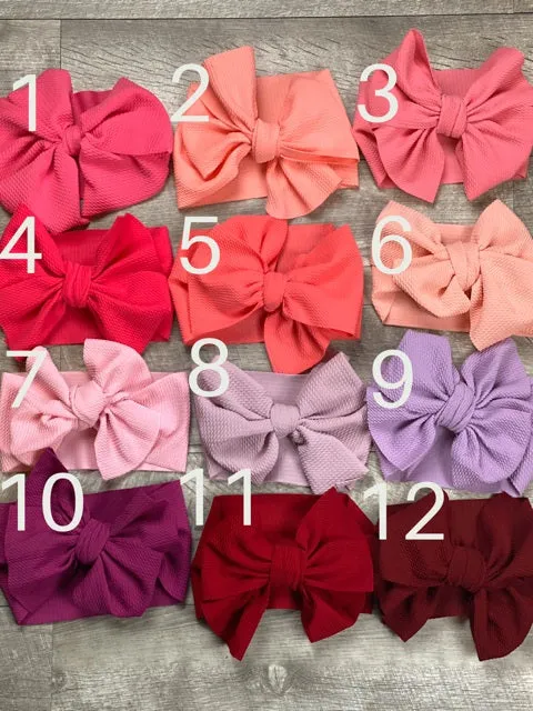 Fabric Messy Bow Headbands- 41 COLORS!