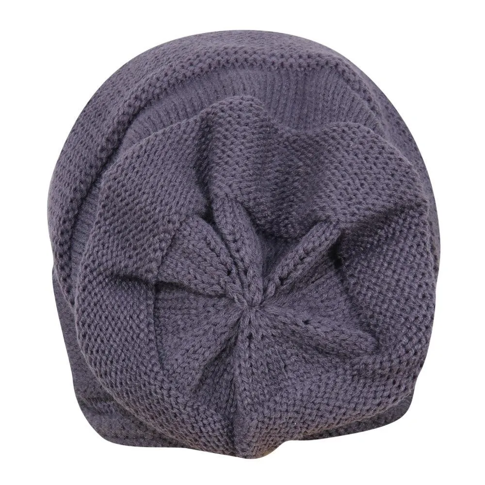 FabSeasons Unisex Grey Acrylic Woolen Slouchy Beanie Cap for