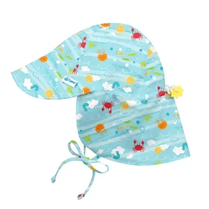 Flap Sun Protection Hat-Light Aqua Sea Friends