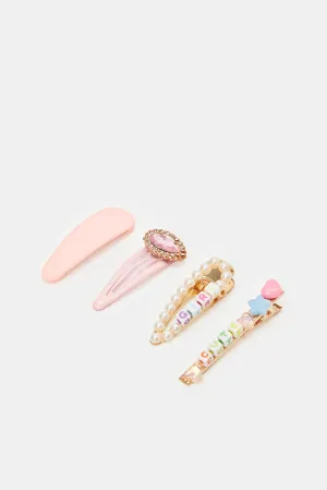 Girls Assorted Hair Clip Set (Pack of 4)