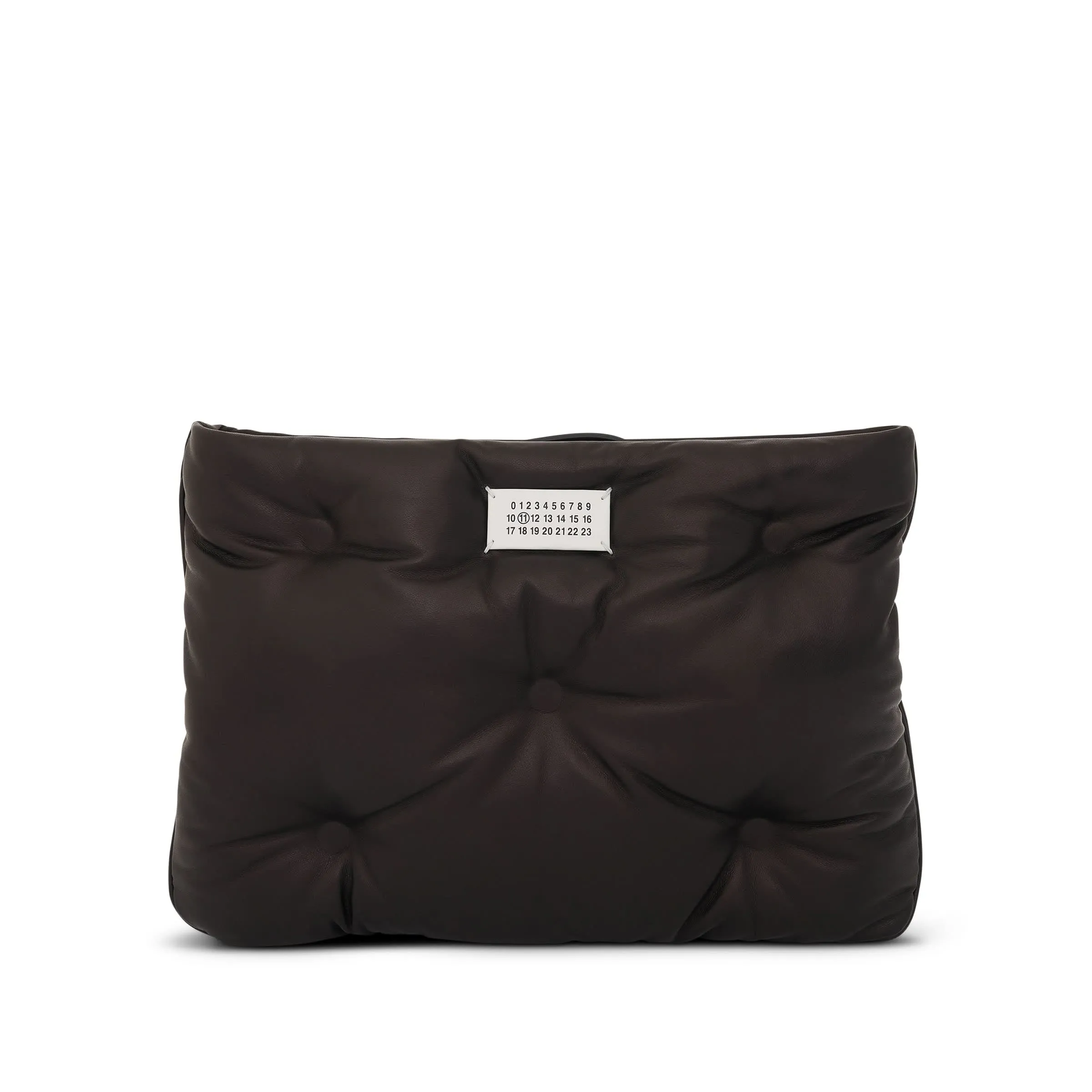 Glam Slam Leather Clutch in Black