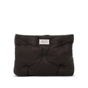 Glam Slam Leather Clutch in Black