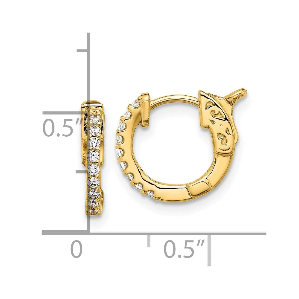 Gold 0.18ct 18-1.3mm Round Hoop with Safety Clasp Diamond Earrings - Model XE3251AA