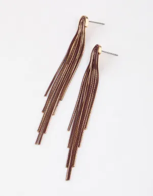 Gold Mini Waterfall Cutchain Earrings