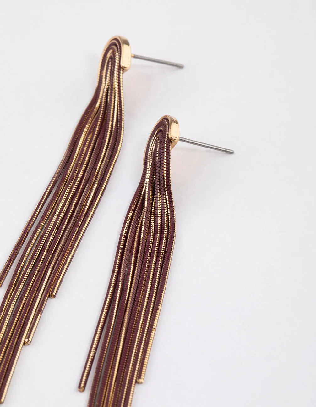 Gold Mini Waterfall Cutchain Earrings