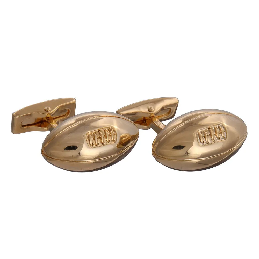 Gold Rugby Ball Cufflinks