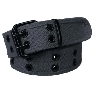 Gray Double Grommet Belt