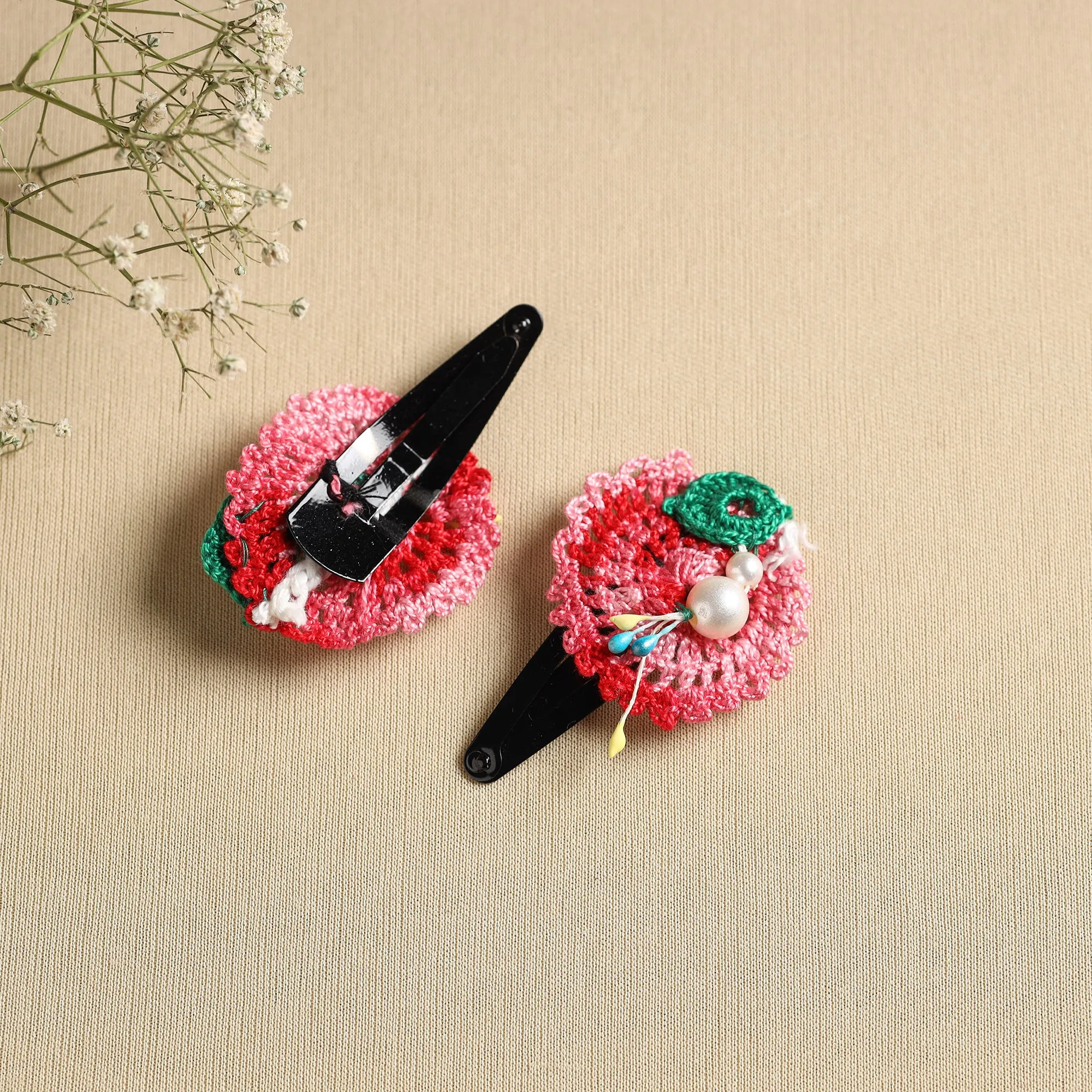 Handmade Crochet Tik-Tak Hair Clip (set of 2) 16