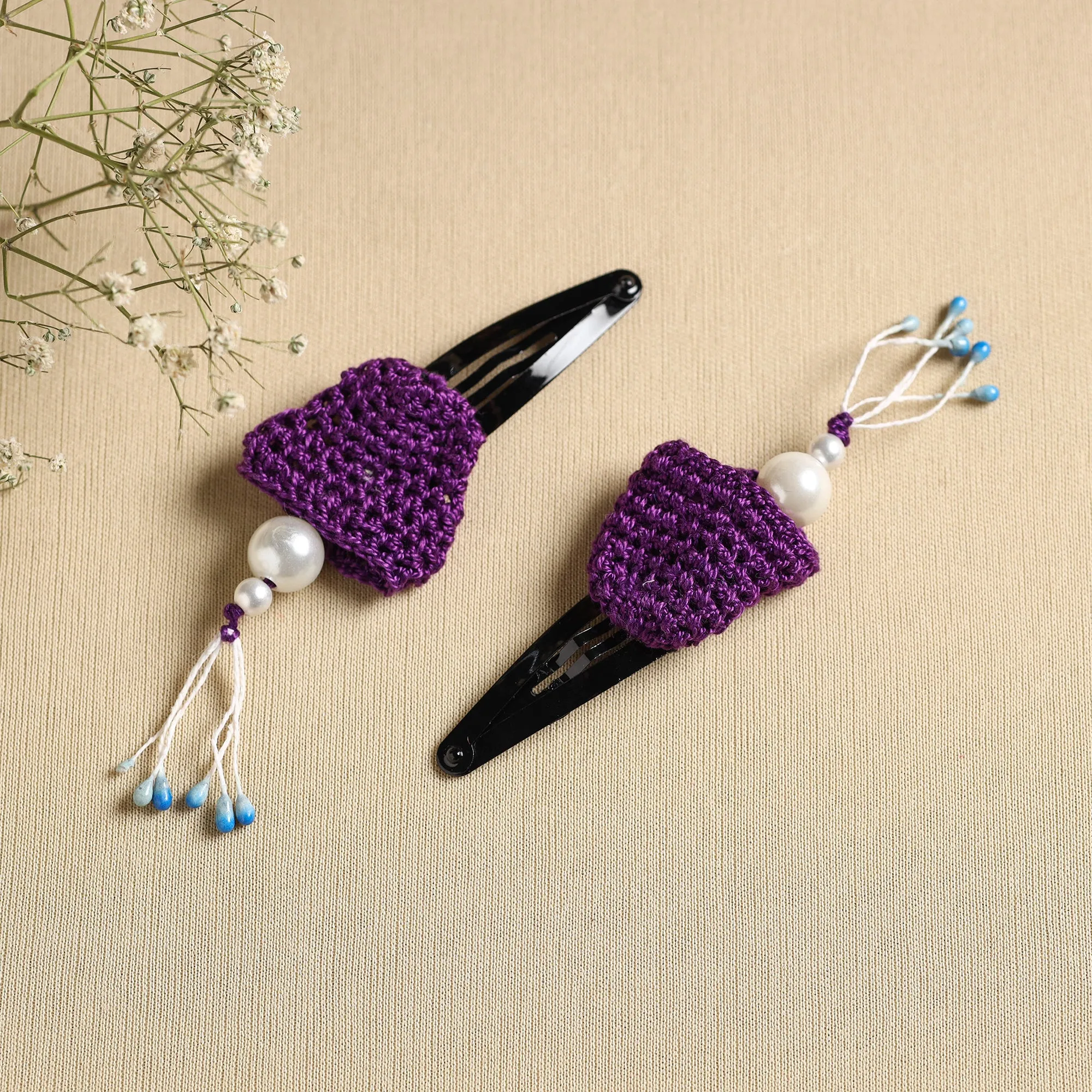 Handmade Crochet Tik-Tak Hair Clip (set of 2) 29