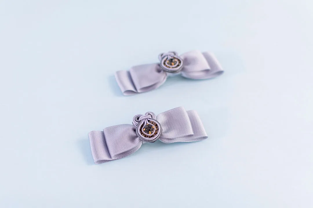 Handmade Soutache Hair Bow Clips