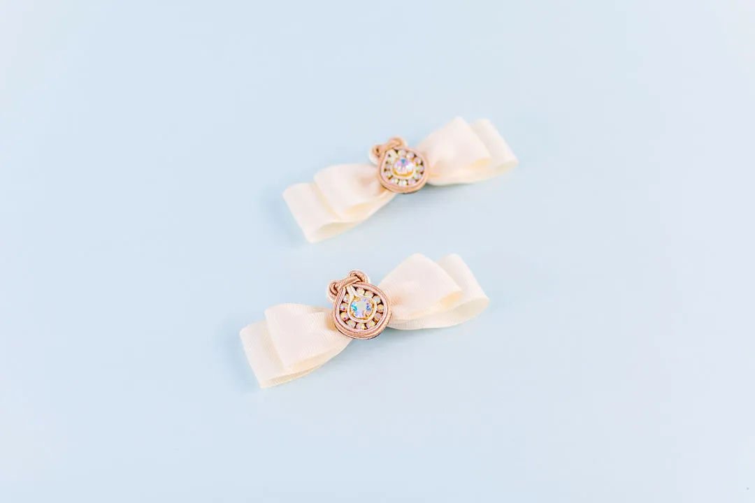 Handmade Soutache Hair Bow Clips