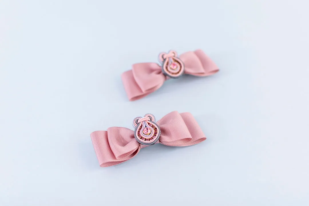 Handmade Soutache Hair Bow Clips