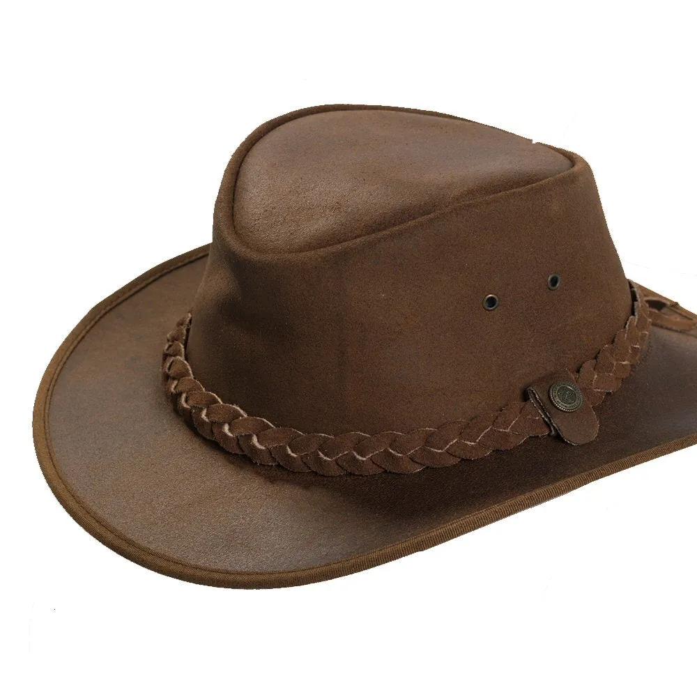 Jackdaw Brisbane Tan Leather Hat - Medium