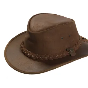 Jackdaw Brisbane Tan Leather Hat - Medium