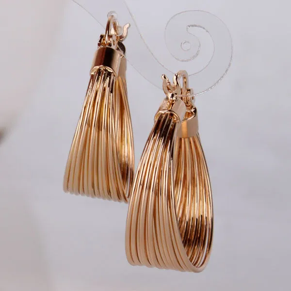 Luxury Party Large Hoop Earings Gold Plated Big Hoop Earring for Women Circle Earrings Jewelry for Wedding