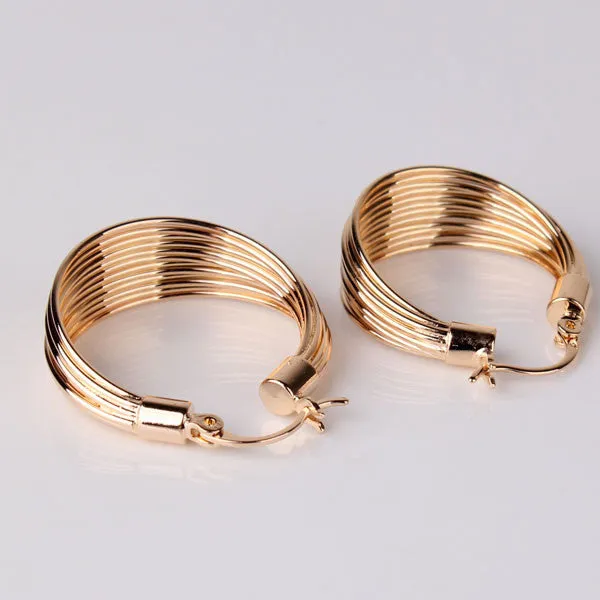 Luxury Party Large Hoop Earings Gold Plated Big Hoop Earring for Women Circle Earrings Jewelry for Wedding