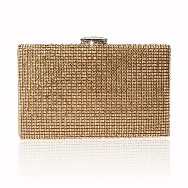 Luxy Moon Clutch Bag Diamonds Gold Silver Handbag