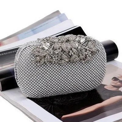 Luxy Moon Diamond Evening Bag Flower Crystal Wedding Clutch