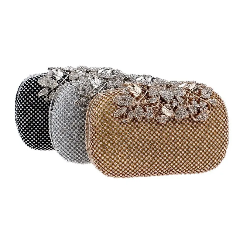 Luxy Moon Diamond Evening Bag Flower Crystal Wedding Clutch