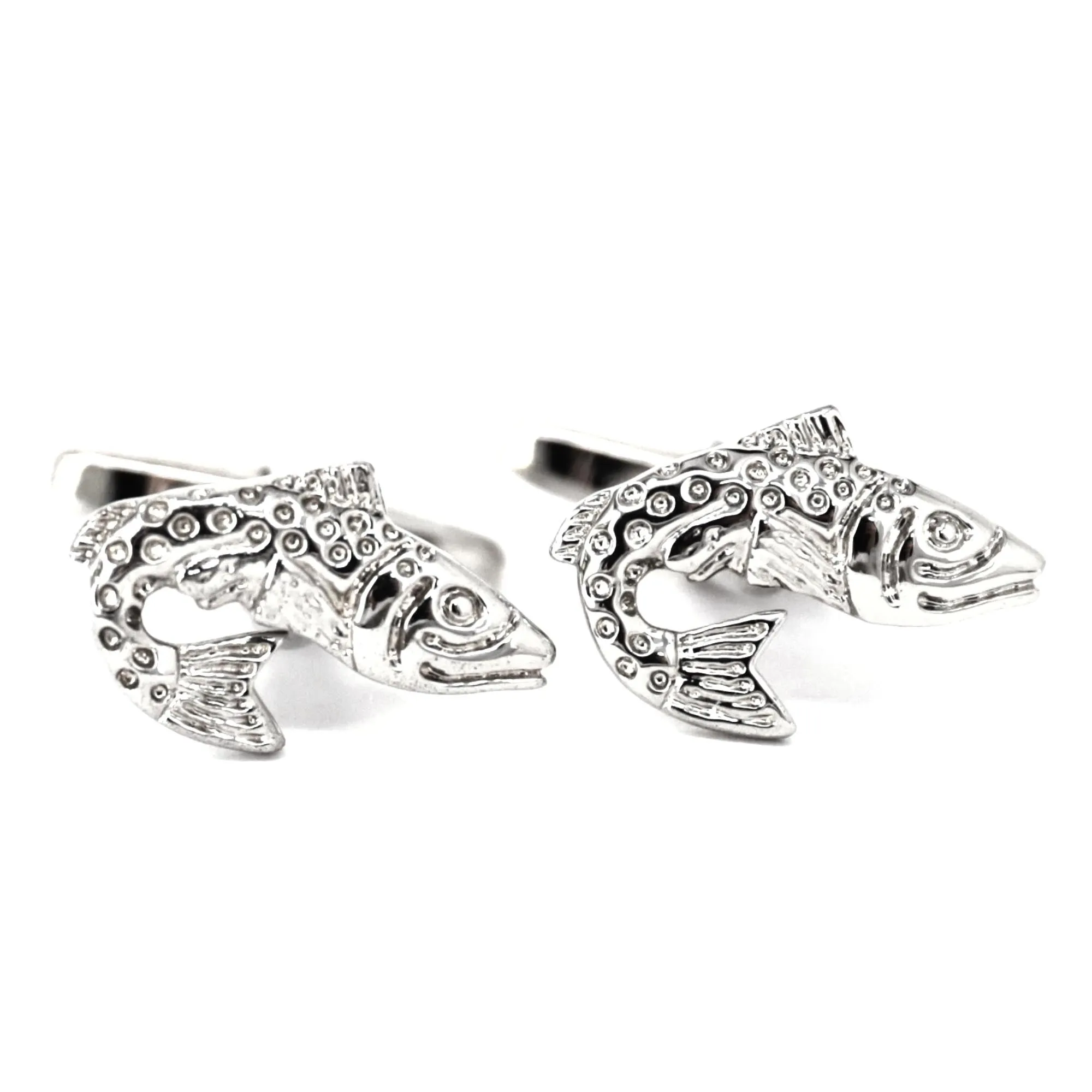 MarZthomson Salmon Fish Cufflinks in Silver (Online Exclusive)