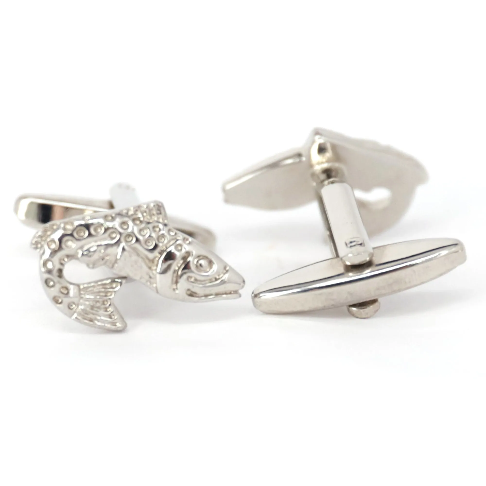 MarZthomson Salmon Fish Cufflinks in Silver (Online Exclusive)