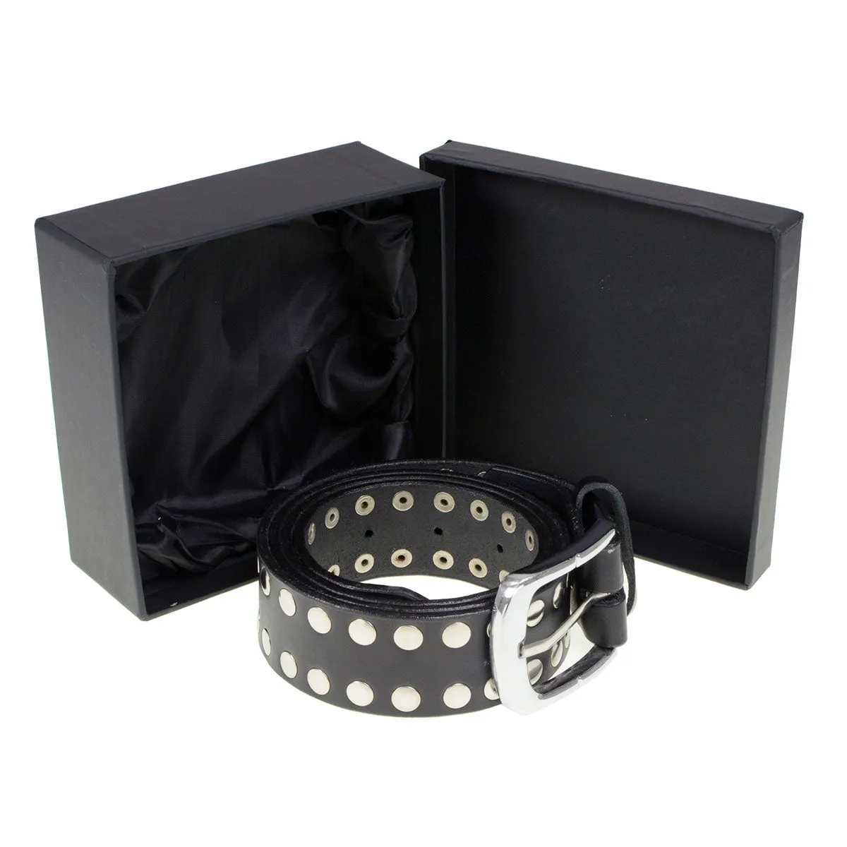 Milwaukee Leather MP7100 Men's Studded Black Genuine Leather Belt for