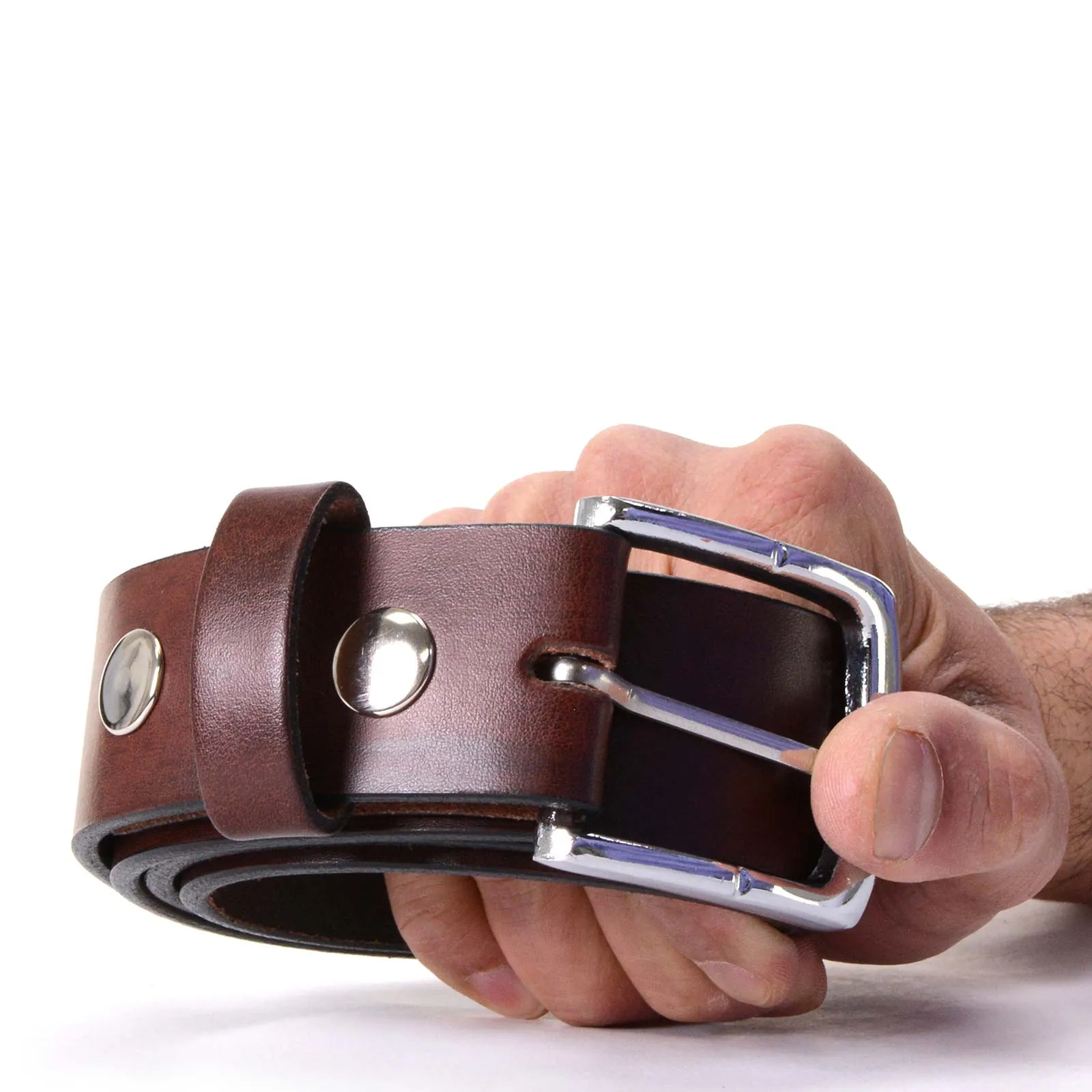 Milwaukee Leather MP7118 Men's Brown Premium Leather 1.5 Inch Wide Belt with Interchangeable Buckle