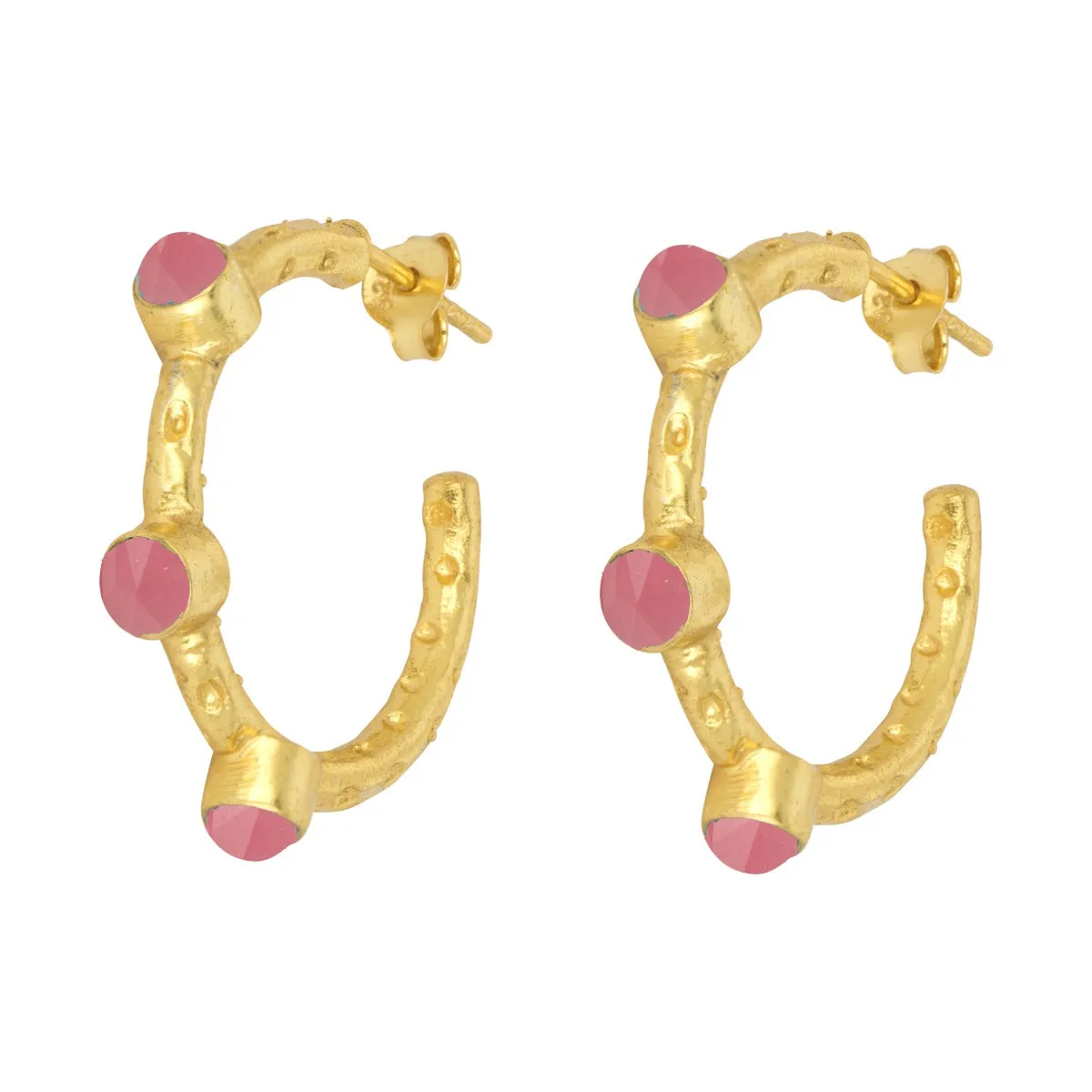 Mini Cruise Pink Jade Hoops