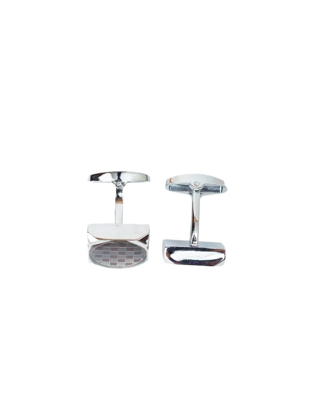 Modern Checkerboard Cufflinks in Silver