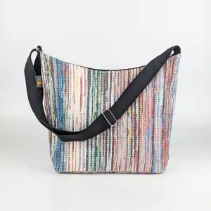 Multicolored Striped Upcycled Handwoven Eclipse Jhola Tote (EJ0125-013) PS_W