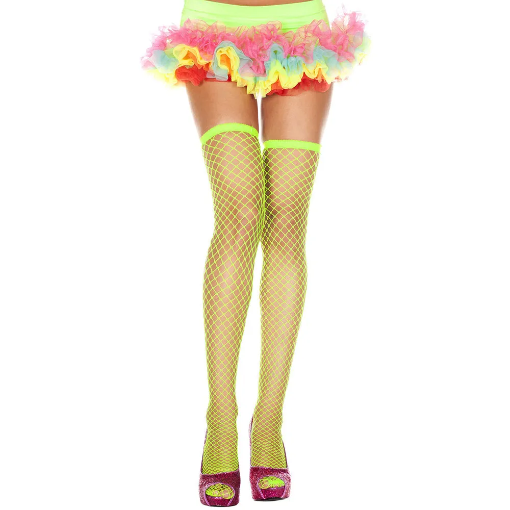 Music Legs Mini Diamond Fishnet Thigh-High Stockings