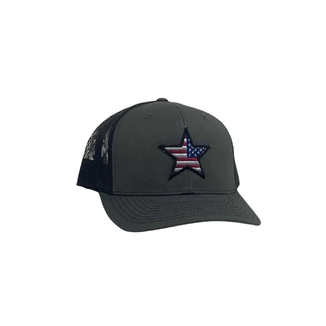 Oil Field Hats Men's Usa Night Star Black Cap