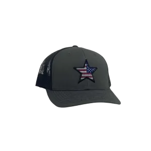 Oil Field Hats Men's Usa Night Star Black Cap