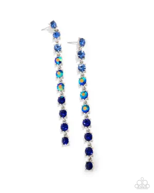 Opulent Ombré - Blue Post Earrings - Paparazzi Accessories