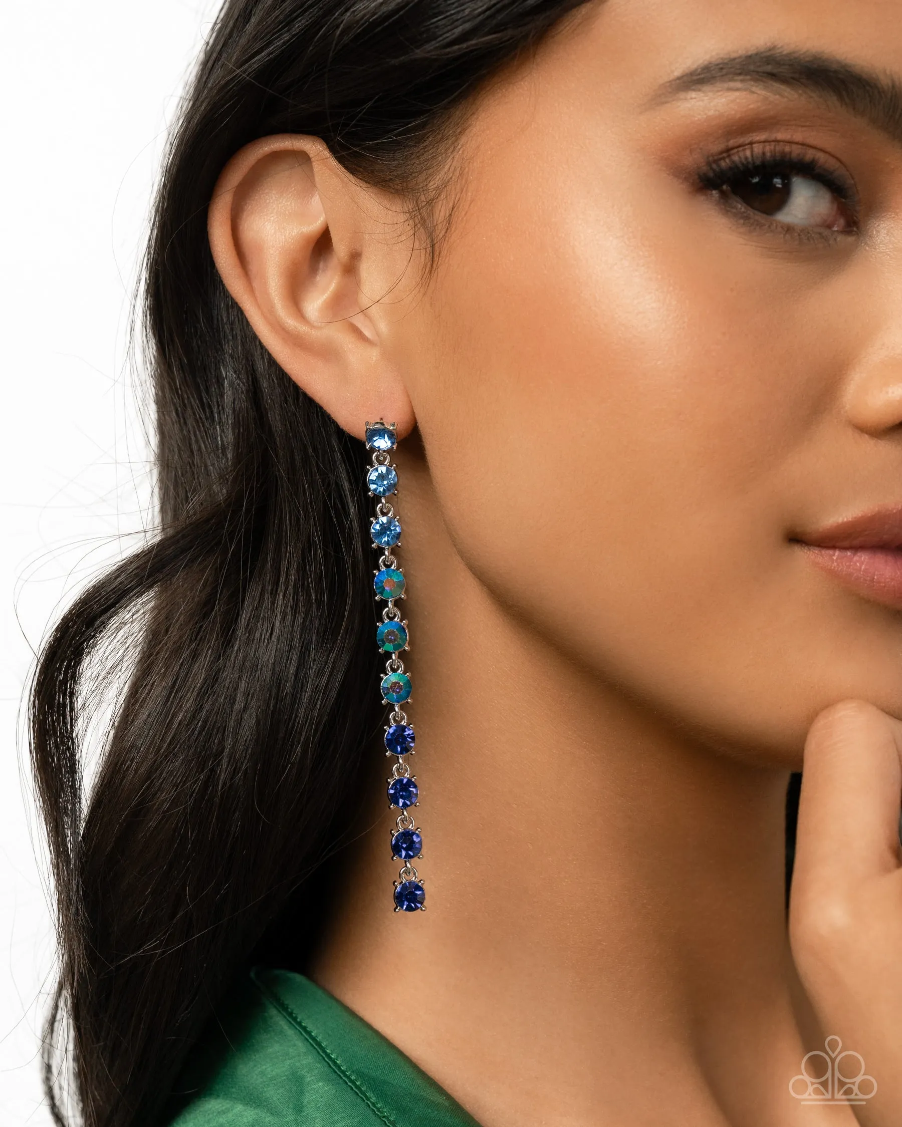 Opulent Ombré - Blue Post Earrings - Paparazzi Accessories