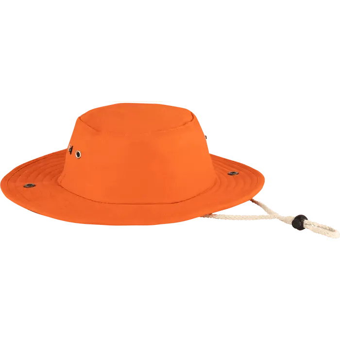 Orange brimmed bush sun hat