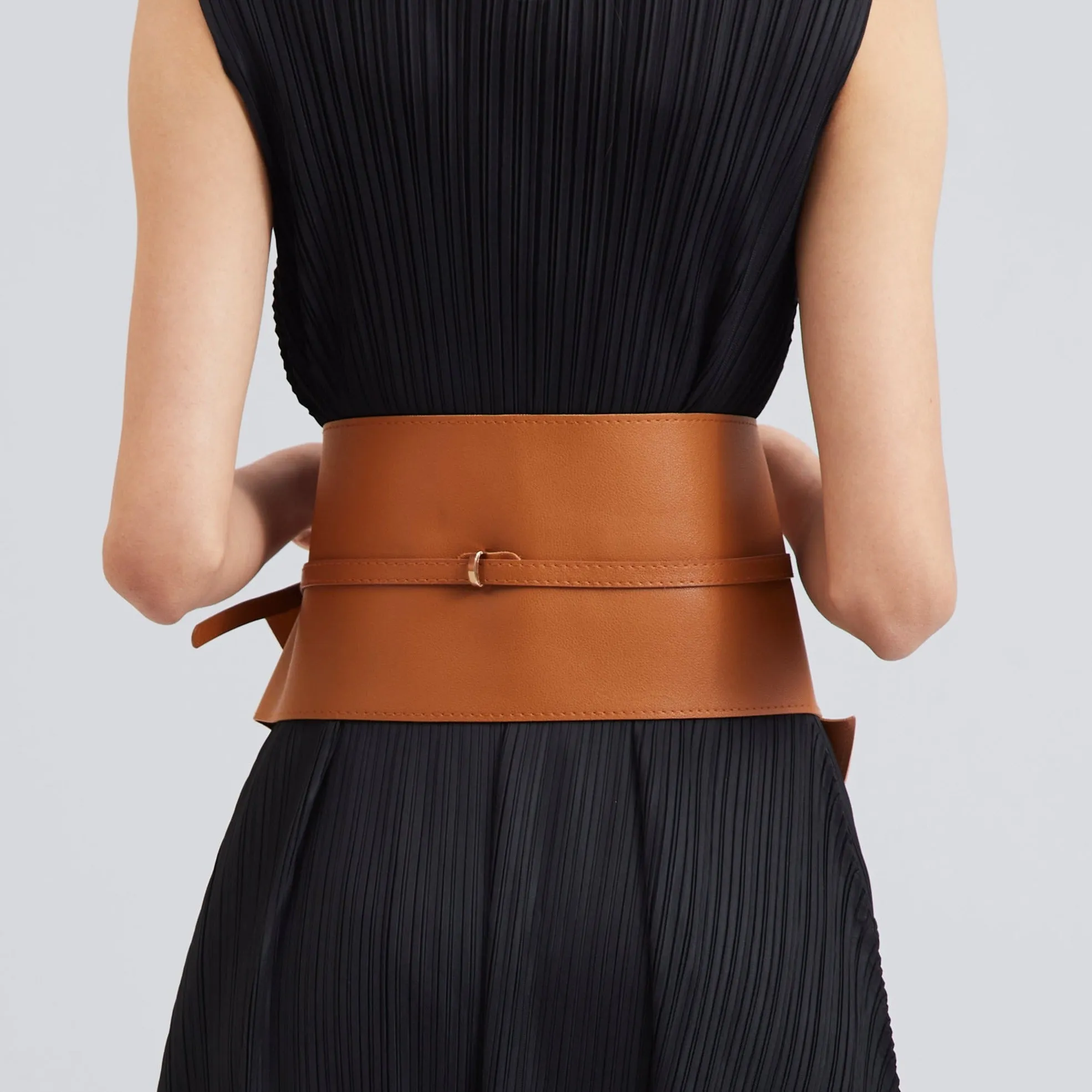 Overlap Wrap Corset Belt - Tan