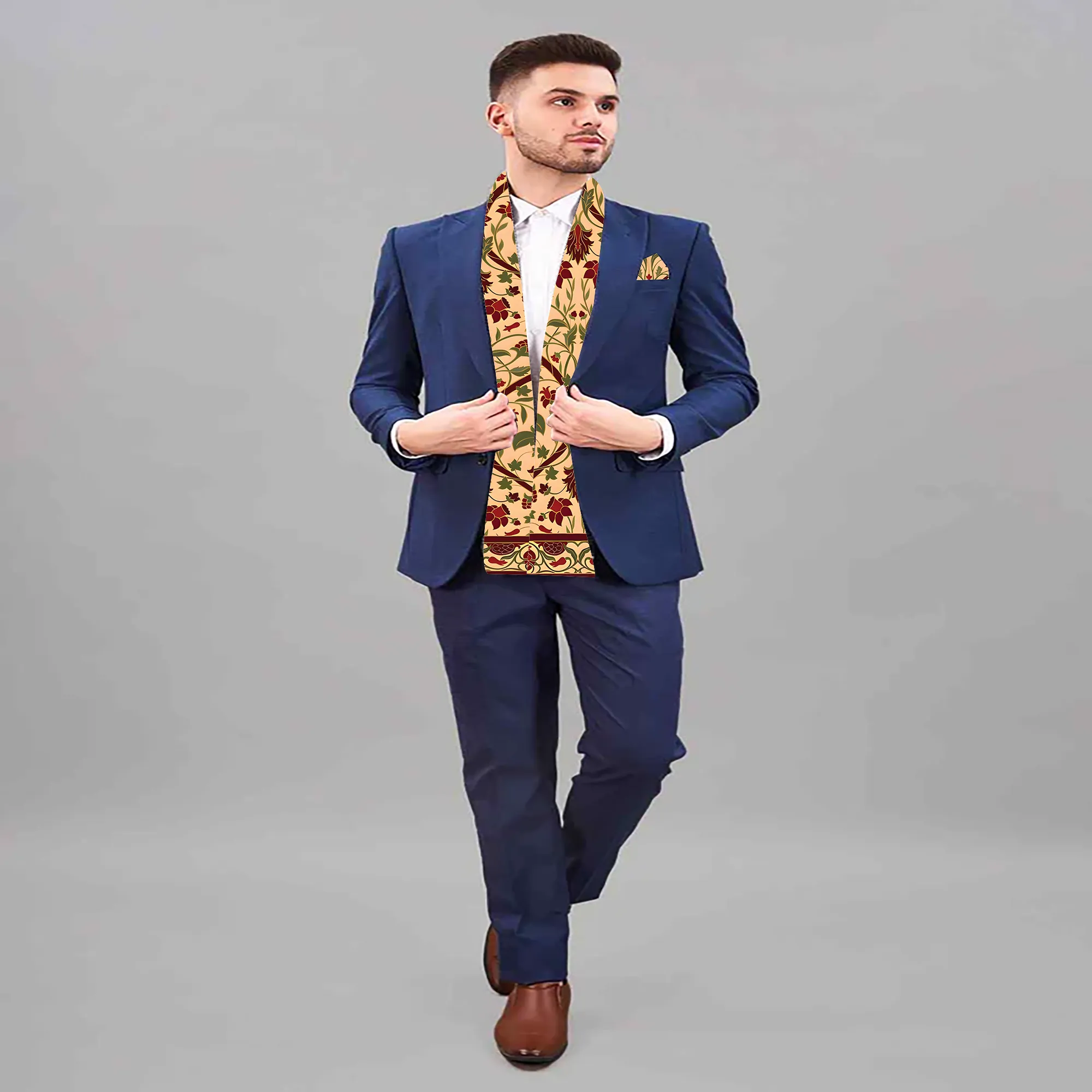 PAKISTAN BRAND SCARF AND POCKET SQUARE SET MEN PREMIUM COLLECTION - TURKEY ETHNIC